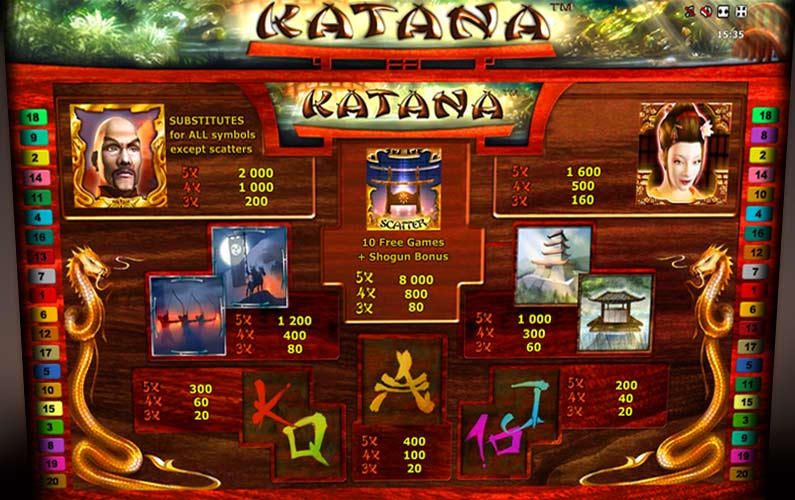 Экран автомата Katana